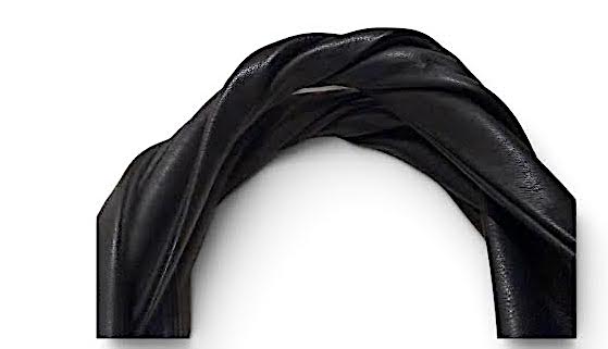 KAWA-KAWA JAPAN. NWOT. Black Lambskin Leather, Metallic Silver Painted Abstract Graffiti Shoulder Bag