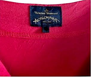 VIVIENNE WESTWOOD UK. Anglomania Red Draped Cowl Dress