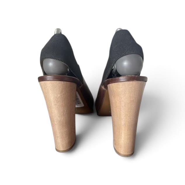 Marni Italy. Brown Leather Platform Chunky Heels Sz 39.5IT 9 US