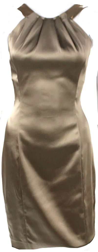 Calvin Klein NY. Bronze Color Acetate Blend Sheath Dress