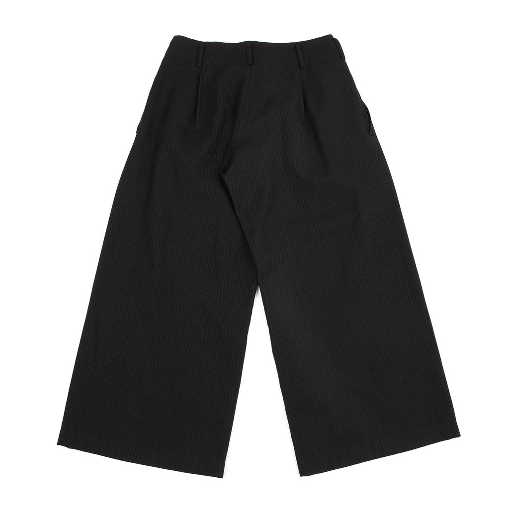Yohji Yamamoto Japan. NOIR. Black Wool Pinstripe Super Wide Pants
