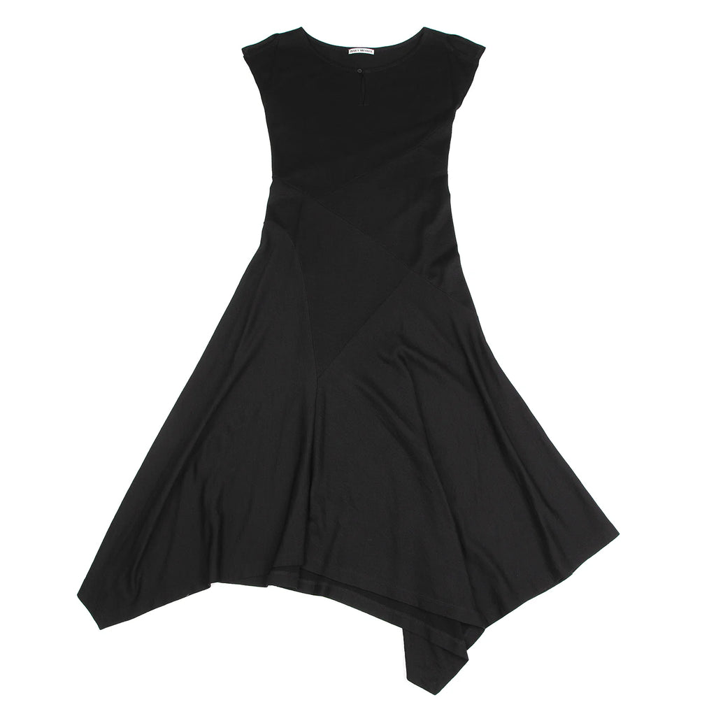 ISSEY MIYAKE JAPAN. Black Wool Panel Switching Dress
