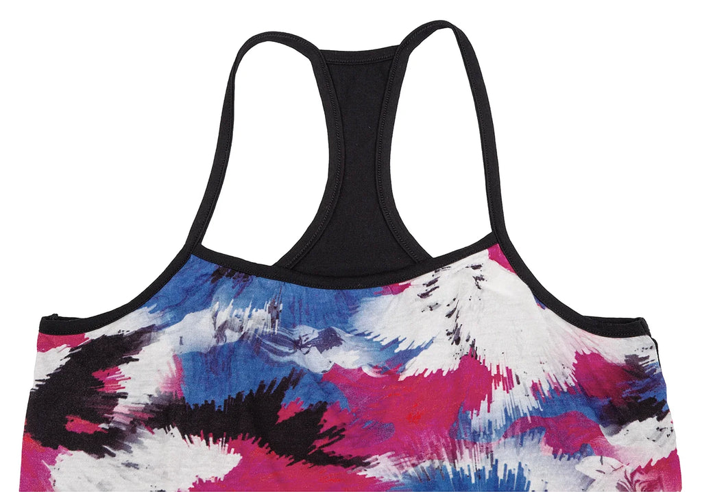 LIMI feu Japan. Black,Multi-Color Front Graphic Printed Switching Camisole