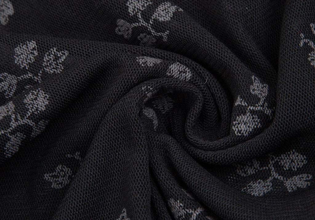ISSEY MIYAKE JAPAN. I.S. sunaokuwahara Black Floral Printed Mesh Shirt/Top