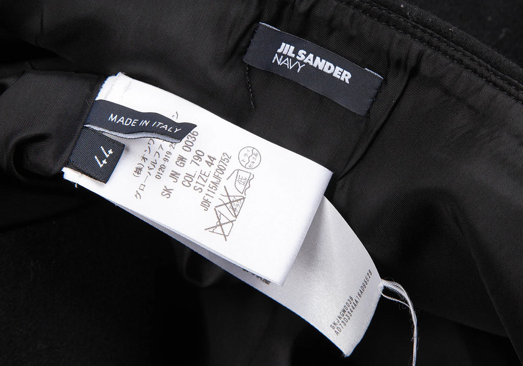 JIL SANDER Black Wool Wrap Skirt