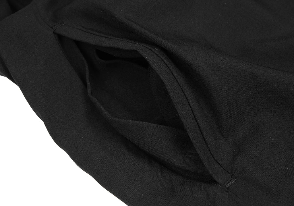 YOHJI YAMAMOTO JAPAN. Ground Y Flap Layer Rayon Black Shirt Dress
