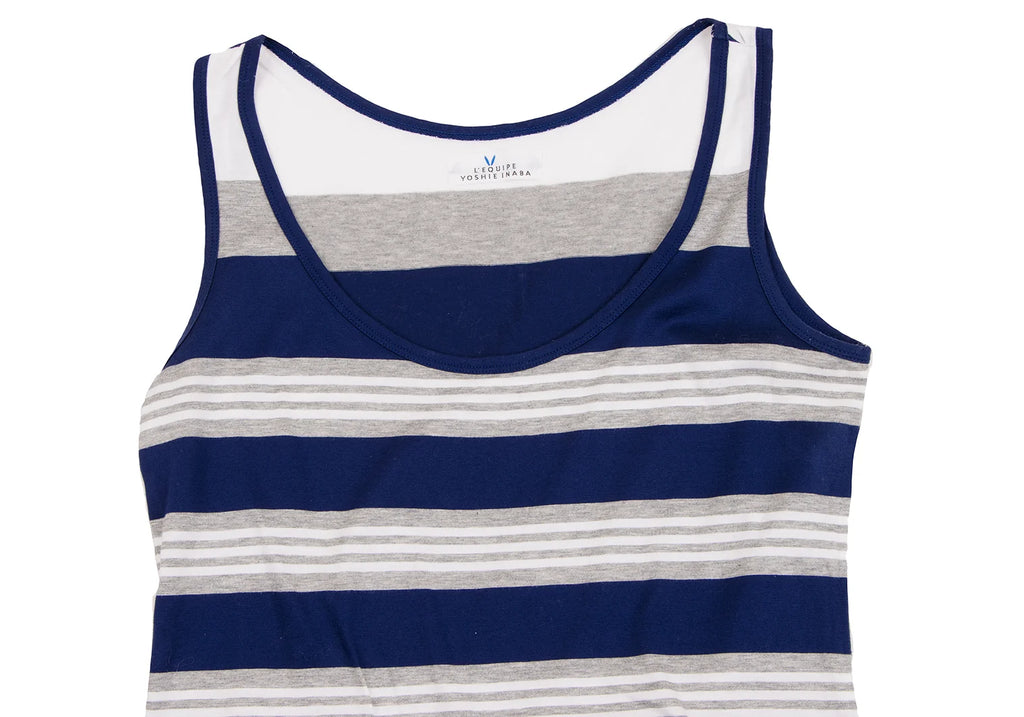 YOSHIE INABA L'EQUIPE JAPAN. NEW. NWOT. Grey, Blue Stripe Tank Top