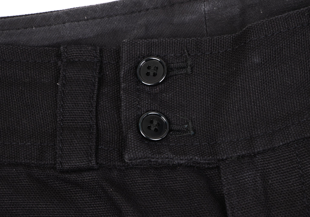 COMME des GARCONS Japan. TRICOT. Black Cotton Linen Canvas Wide Pants