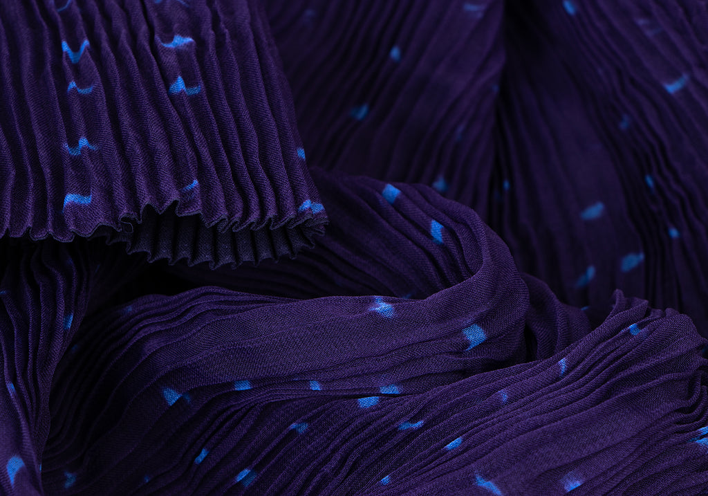 ISSEY MIYAKE JAPAN. FETE Eggplant Color Reversible Pleated Blouse
