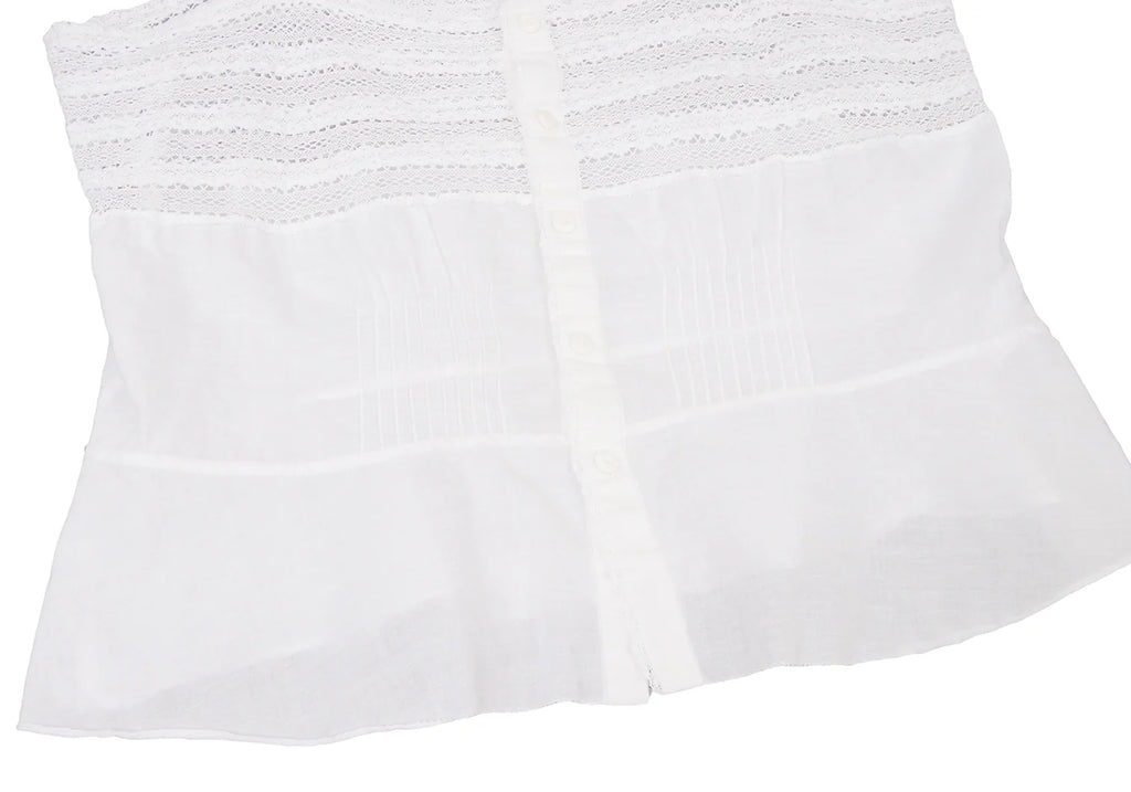 45rpm 45R JAPAN. White Lace Switching Cotton Camisole Top