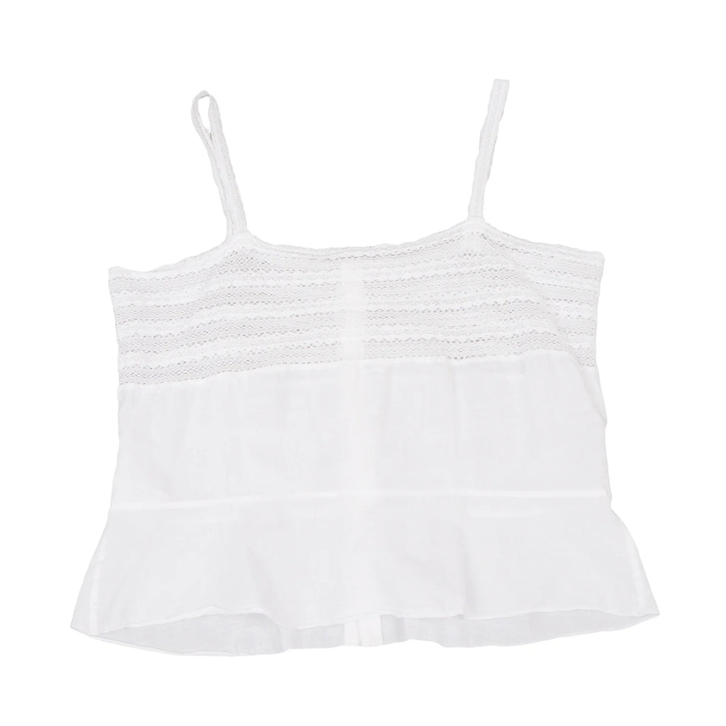 45rpm 45R JAPAN. White Lace Switching Cotton Camisole Top