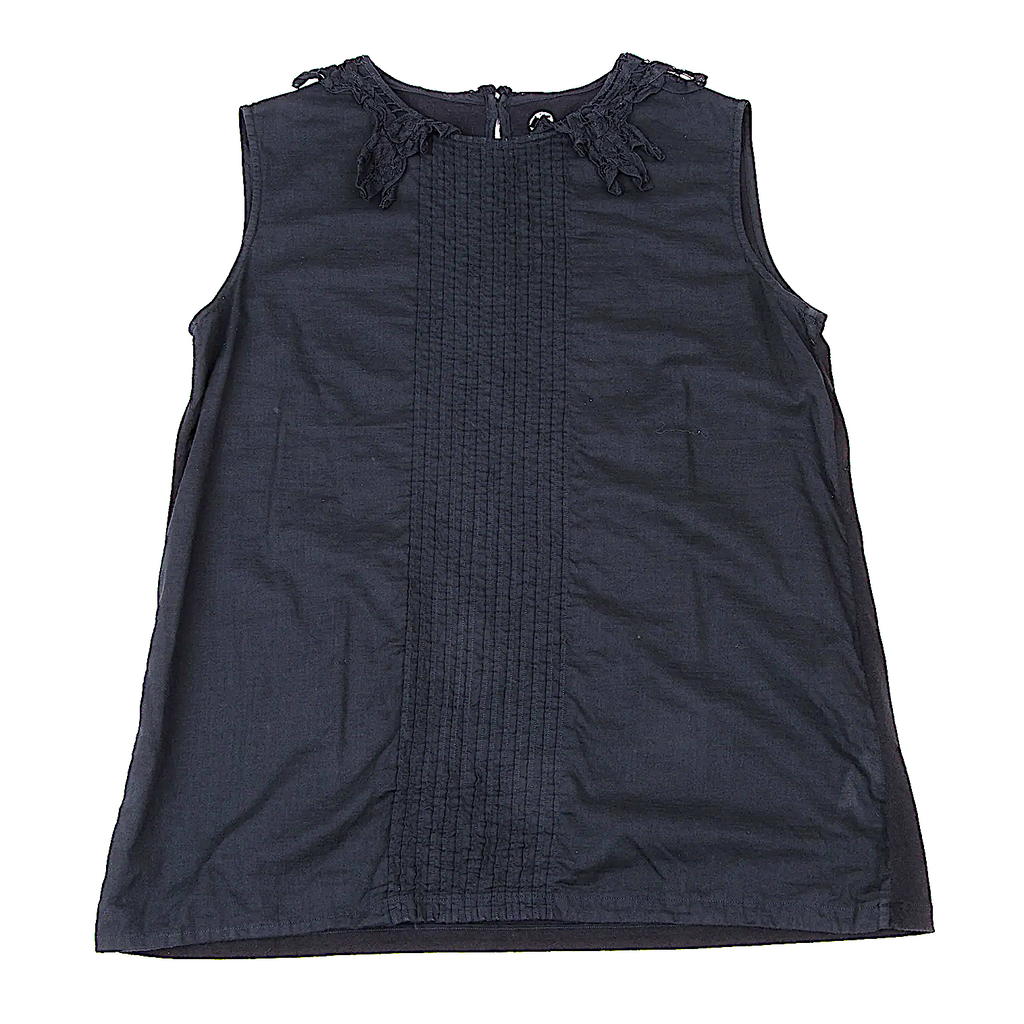 45rpm 45R JAPAN. Navy Front Tuck Sleeveless Shirt Navy