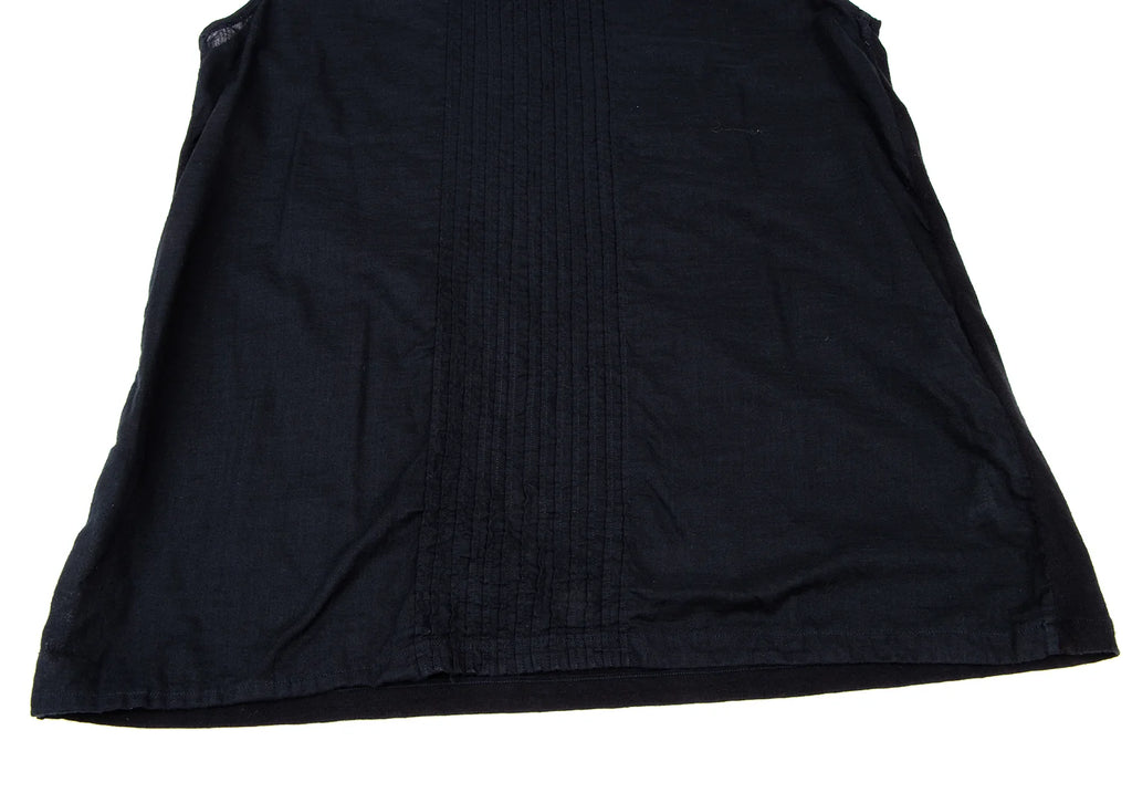 45rpm 45R JAPAN. Navy Front Tuck Sleeveless Shirt Navy