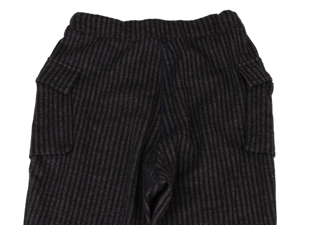 45rpm 45R JAPAN. Navy Wool Striped Knit Pants