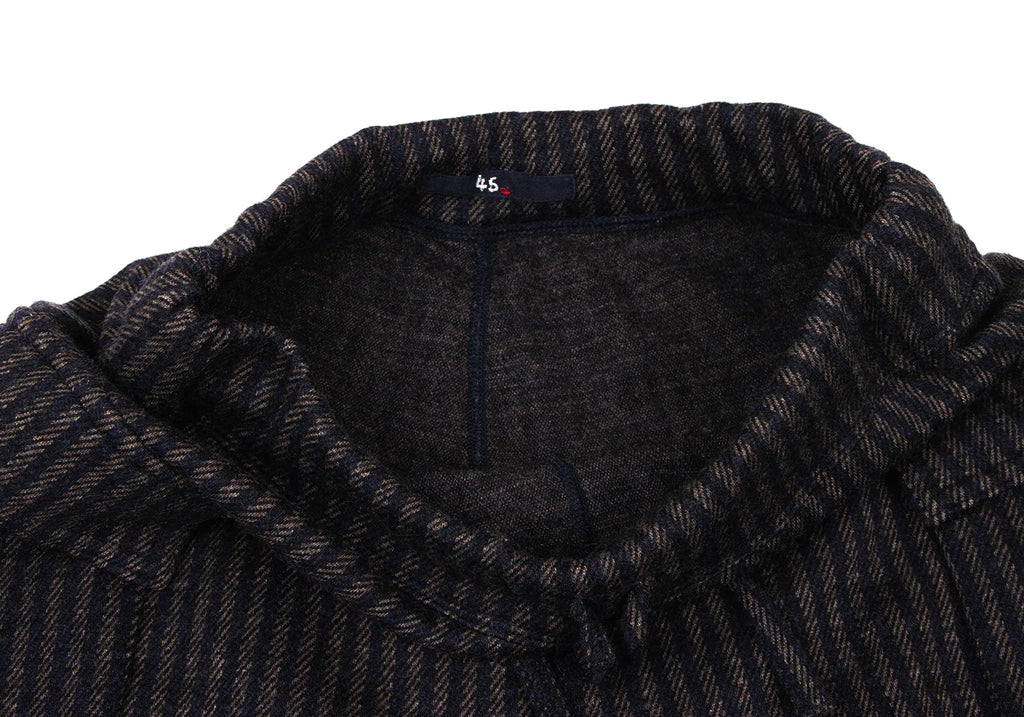 45rpm 45R JAPAN. Navy Wool Striped Knit Pants