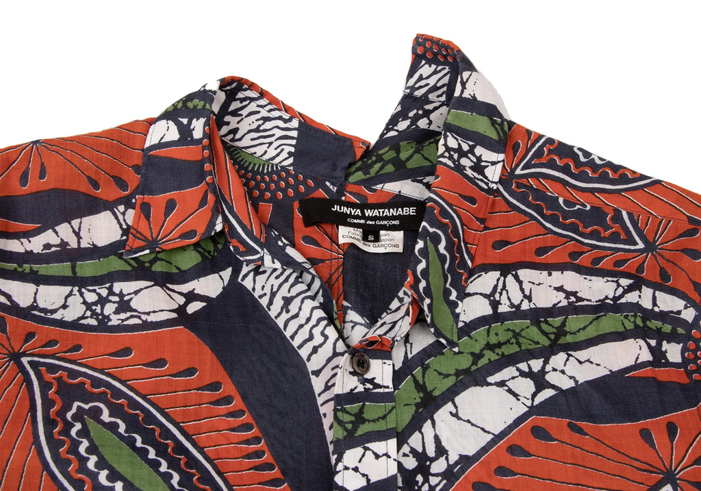 COMME des GARCON JUNYA WATANABE JAPAN. Orange Printed Asymmetry Dress