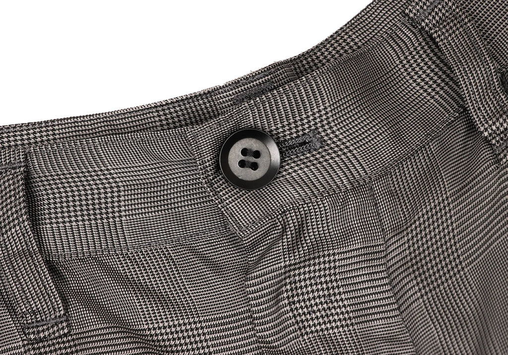 YOHJI YAMAMOTO JAPAN. Y's 100% CUPRA Grey Check Tuck Gather Skirt