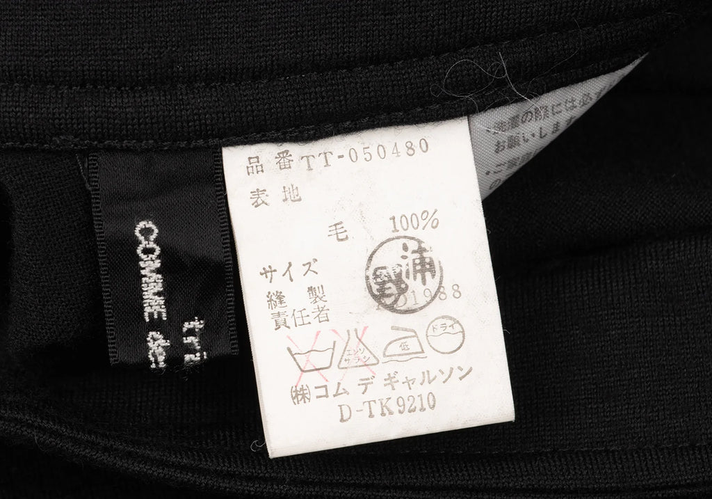 COMME des GARCONS JAPAN. TRICOT. Black Wool High Waist Flare Skirt