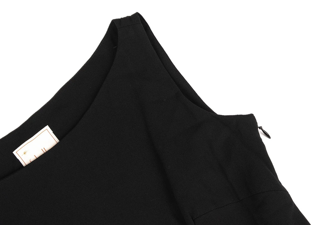 Sybilla Madrid. Black Rayon Blended Pleats Sleeveless Dress