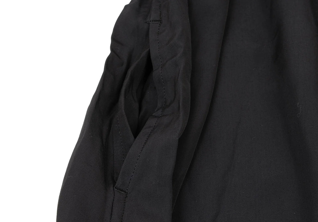YOHJI YAMAMOTO JAPAN. WORKSHOP Black Rayon Switching Belted Dress