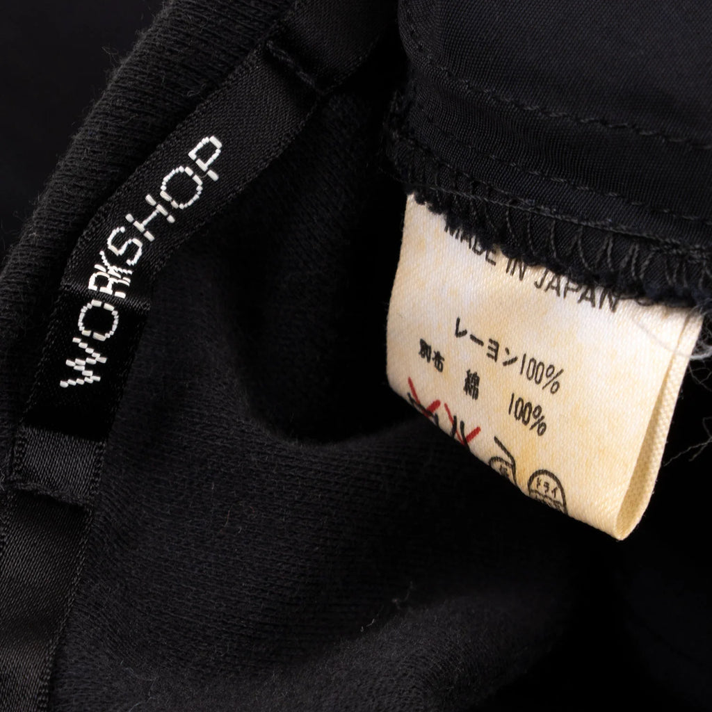 YOHJI YAMAMOTO JAPAN. WORKSHOP Black Rayon Switching Belted Dress
