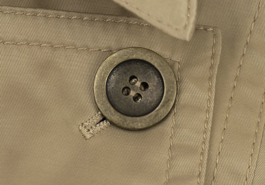 UNITED ARROWS JAPAN. Khaki/Beige Quilt Lining Detachable Faux Fur Trench Coat Beige
