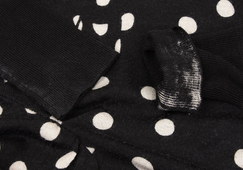 SENSOUNICO JNBY JAPAN. Dot Printed Black Gather Design Knit Dress