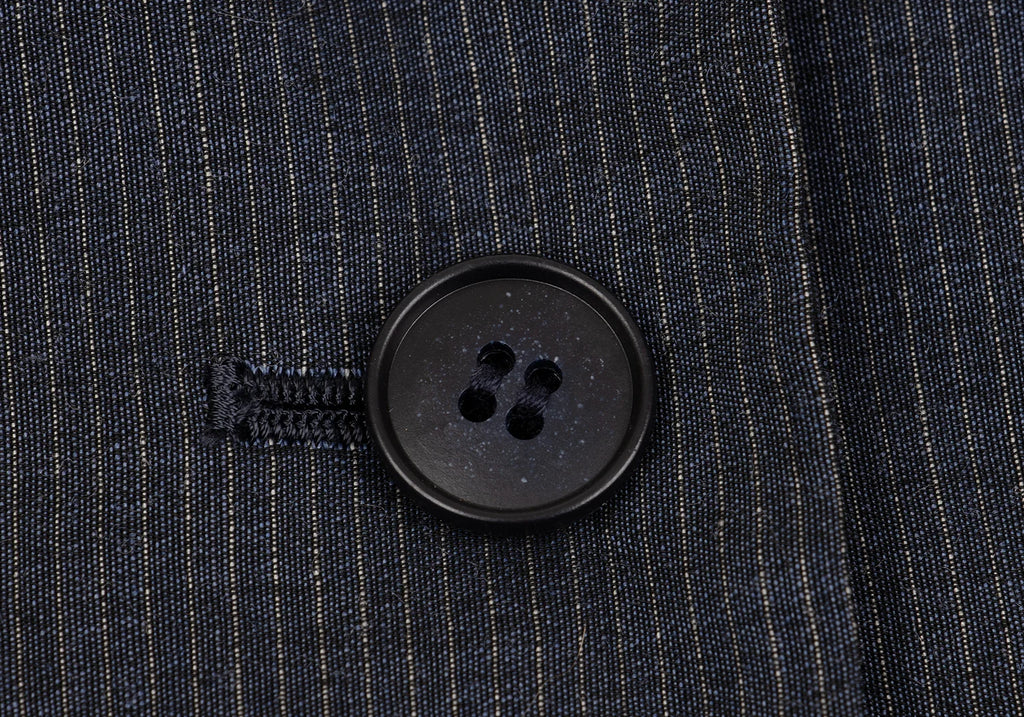 ROMEO GIGLI ITALY. Navy Rayon Wool Pinstripe Jacket