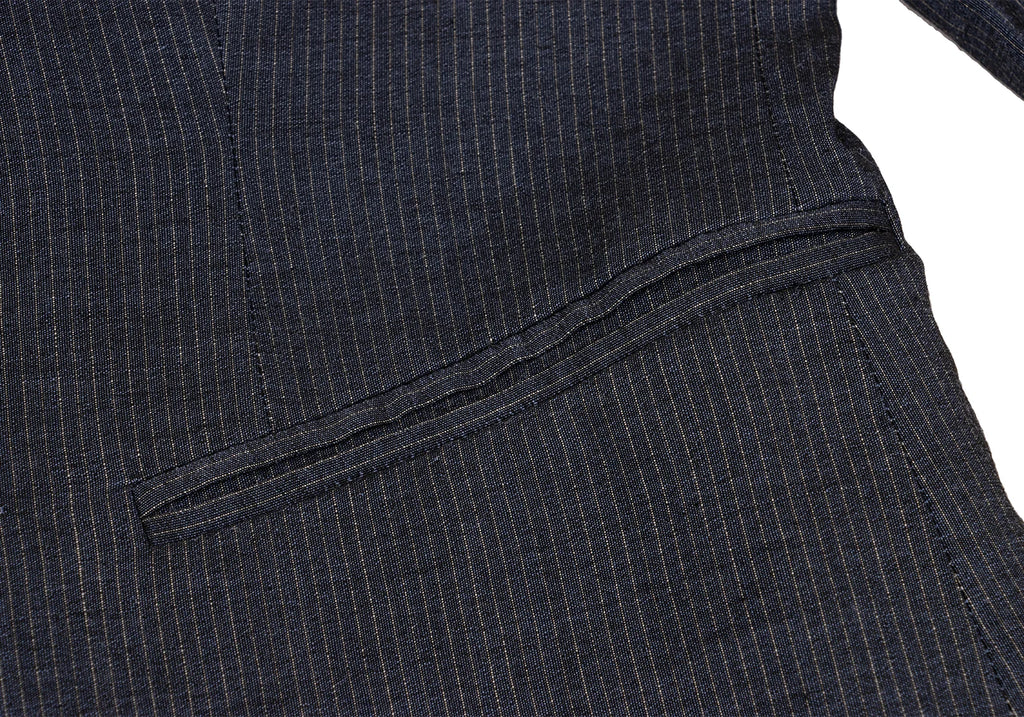 ROMEO GIGLI ITALY. Navy Rayon Wool Pinstripe Jacket