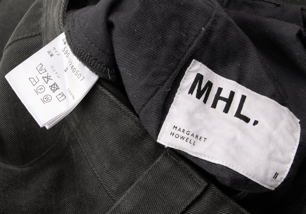 MARGARET HOWELL MHL. Tokyo/London. Charcoal Cotton Moleskin Wide Pants