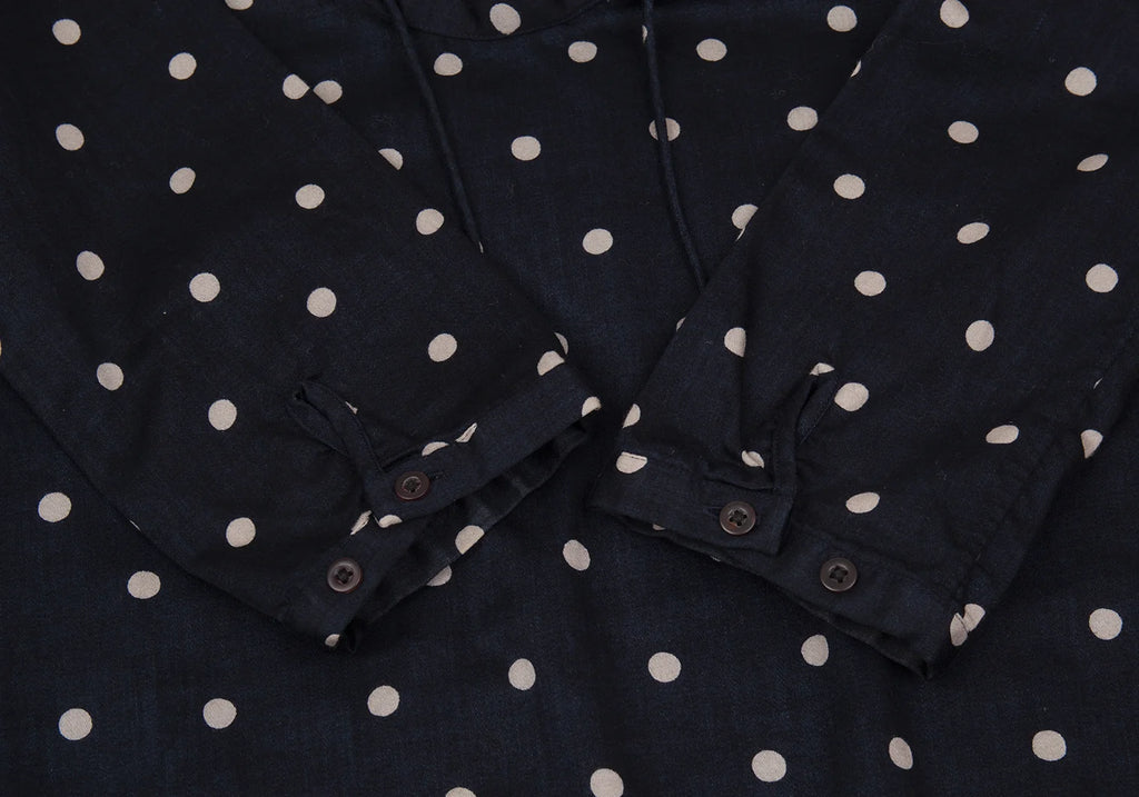 45rpm 45R umii908 Japan. Navy, Grey Cotton Dot Printed Blouse