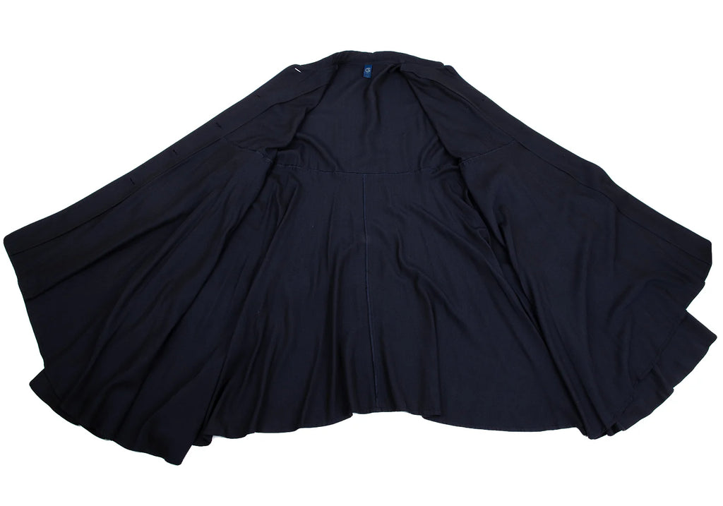 ROMEO GIGLI ITALY. Navy Piping Rayon Drape Shirt Dress