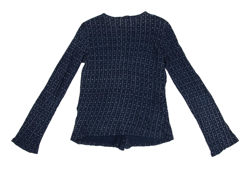 45rpm 45R JAPAN. Dark Indigo Blue Dyed Checker Cotton Cardigan Top