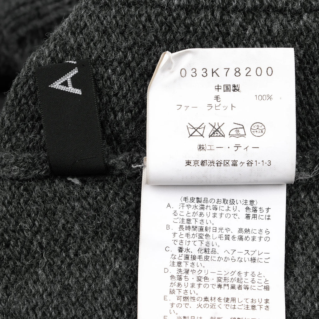 A/T ATSURO TAYAMA. Grey Open Knit Front and Back Long Cardigan w/Hood