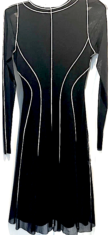 JEAN PAUL GAULTIER PARIS. FUZZI. NEW. NWOT. Long Sleeve Black Tulle Dress