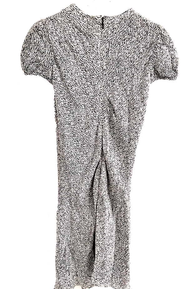 Saint Laurent Paris. Hedi Slimane. Rayon Viscose Abstract Print Dress