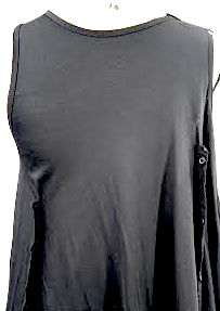 YOHJI YAMAMOTO JAPAN. Black Sleeveless Asymmetrical Drape Cupro Dress