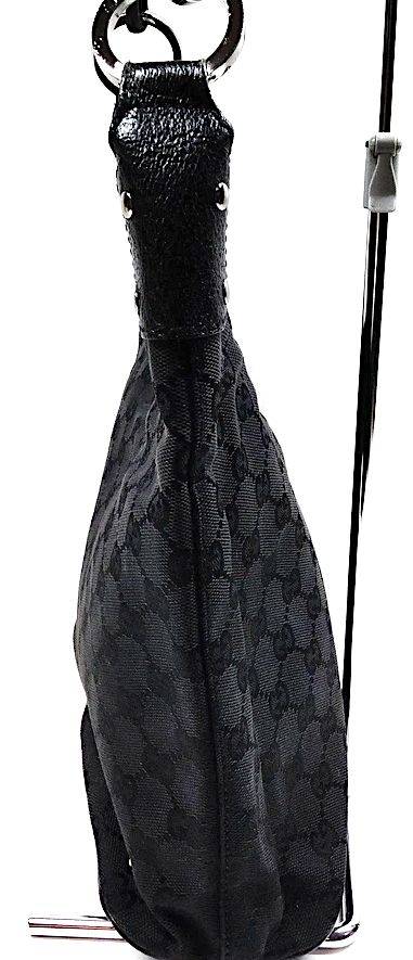 GUCCI ITALY. Vintage Black Canvas Logo Bag