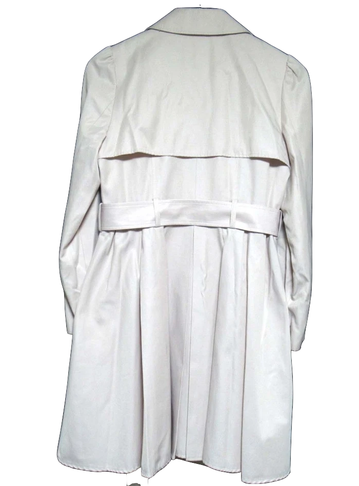 Rirandture Japan. Pink & Beige Double-Breasted Belted Trench Coat