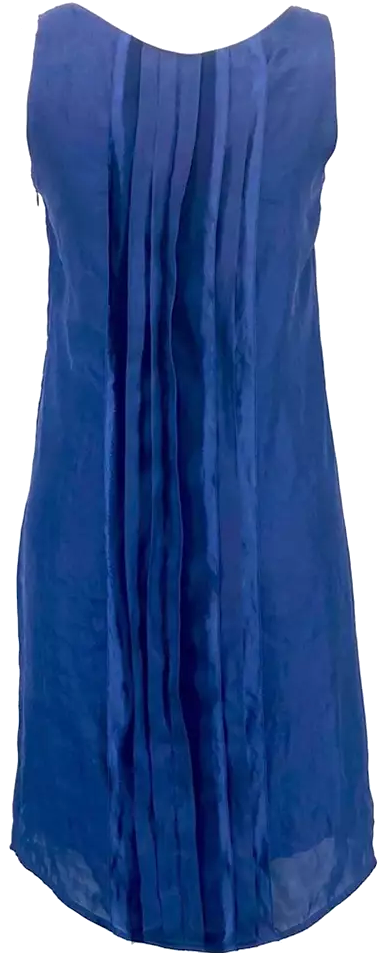 TOMORROWLAND JAPAN. BALLSEY. Blue Silk, Lined sleeveless Shirt Dress