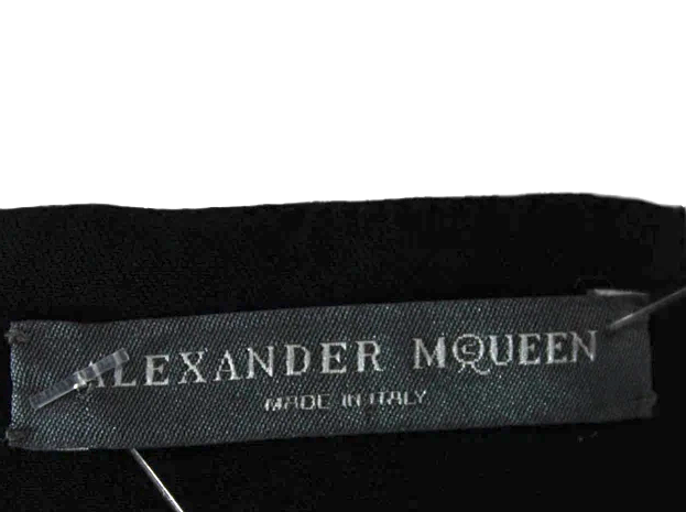 Alexander McQueen UK. Black Square Neck Sleeveless Polyester Blouse