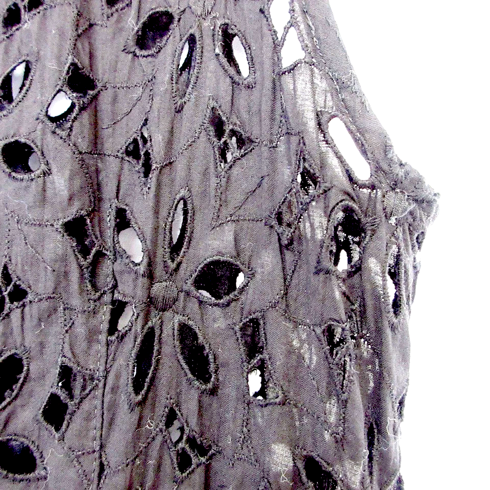 COMME des GARCONS JAPAN. TRICOT. Black Cutwork Sleeveless Dress