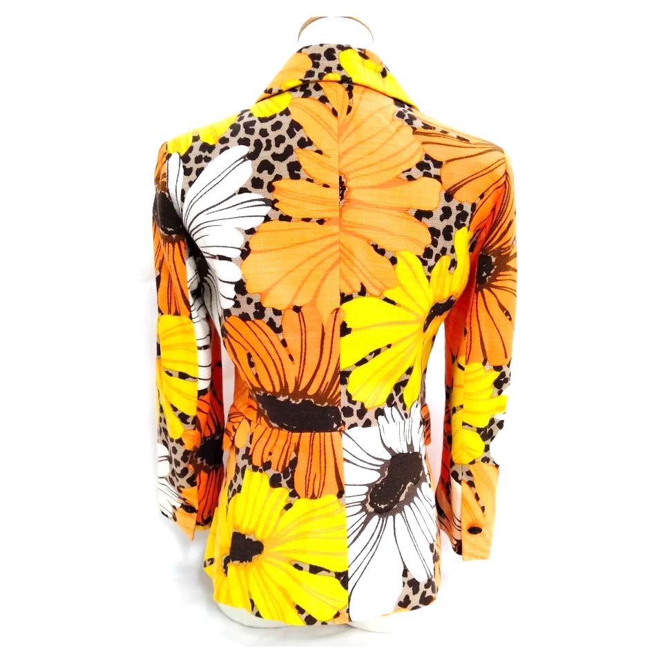 Dolce & Gabbana Italy. Orange Cotton Rayon Floral Blouse/Top