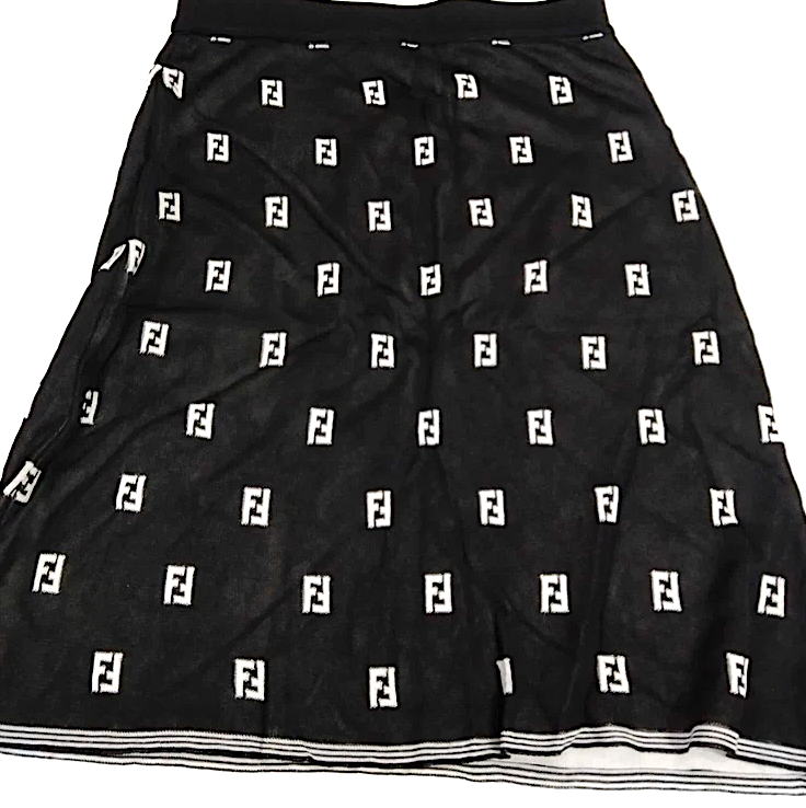 Fendi Italy. Cotton/Rayon Pattern Skirt