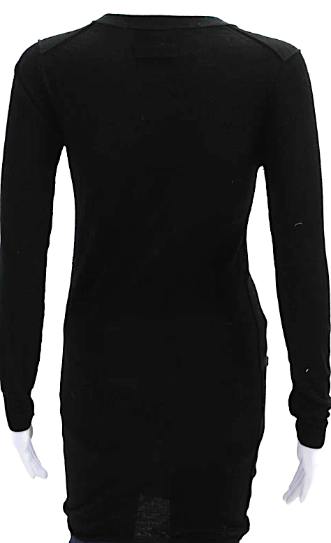 Dolce & Gabbana ITALY. D&G Black Light Wool V-Neck Button Cardigan Dress
