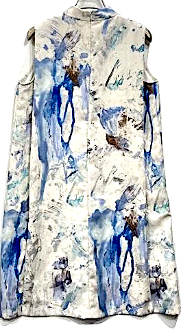 UNITED TOKYO JAPAN. Vintage Blue Abstract Print Sleeveless Dress