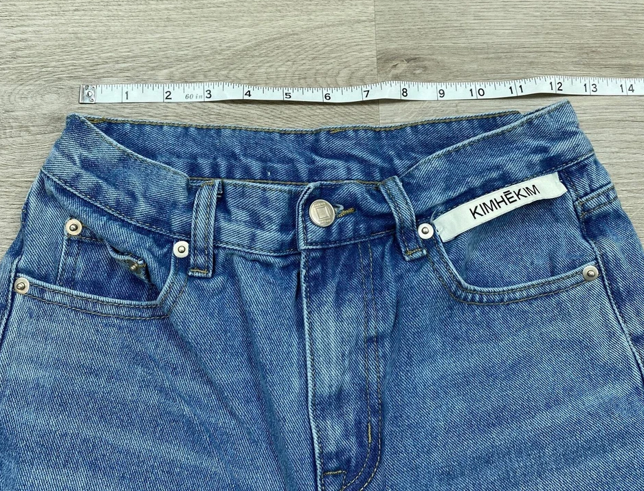 KIMHĒKIM Seoul/Paris. Designer High Rise Flare Denim Pants