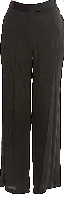 Ann Demeulemeester Belgium. Black Rayon Wide Leg Pants
