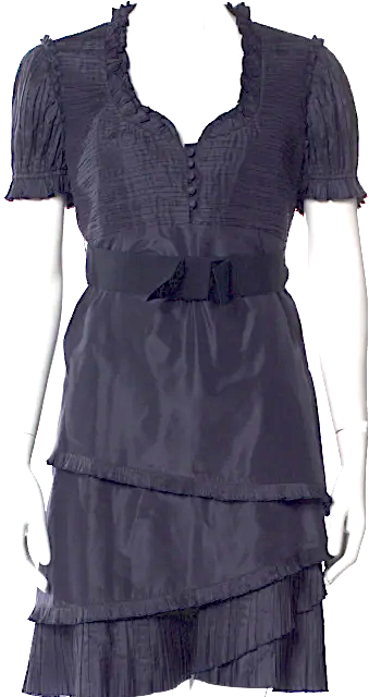 Blumarine Italy. By Anna Molinari. Midnite Blue Silk Mini Dress