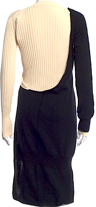 Bottega Veneta ITALY. Designer: Daniel Lee. Knit Colorblock Pattern Midi Length Dress